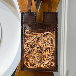 Factory New Design Tooled Leather Luggage Tags Wholesale Genuine Leather Baggage & Suitcases Tag Custom Logo <b>Travel</b> Accessories - Product Image 4