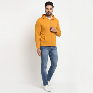 High Quality Men Zipper Hoodies 100% Cotton Fleece Winter Plain Dyed Breathable Low MOQ Top Fashion for Sale - Product Image 6
