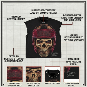 <b>Men</b> Tan <b>Muscle</b> Shirt Graphic Print Sleeveless Studded Detail Custom Streetwear Summer Casual Fashion <b>Top</b> - Product Image 4
