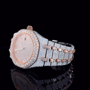 Reloj de Hombre de Lujo con Diamantes Moissanite VVS, Estilo Deportivo y Elegante, Cristal de Cuarzo, Esfera de Acero Inoxidable de 41 mm - Product Image 2
