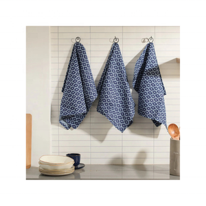 Diamant bleu 100% coton serviettes de cuisine 20x30 pouces 180 GSM doux Durable broderie contemporain nouveau Design boucle suspendue usage domestique - Product Image 1