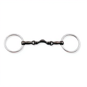 TM STARTECH Black Sweet Iron Mouth Stainless Steel 12.5 Size Ring French Link Lozenge Snaffle Bit <b>Equestrian</b> Horse Riding - Product Image 2