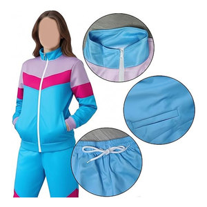 Tracksuit for Men Women Casual Solid Disco Outfit 90s Hip Hop Costume 2 Piece Windbreaker Jacket Pants Workout <b>Set</b> Retro Fashion - Product Image 3