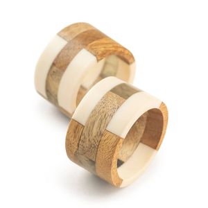 Wood Napkin Rings Circle Shape 4.5cm Durable Modern Design <b>Party</b> <b>Table</b> Decoration - Product Image 3