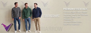<b>Men</b> Solid <b>Black</b> Crewneck <b>Sweatshirt</b> Long Sleeve Cotton Fleece Pullover Casual Winter Wear <b>Plain</b> Fashion Streetwear Top - Product Image 5