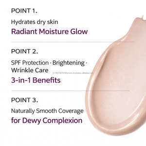 Crema BB Coreana para el Cuidado de la Piel con Té Verde, Esencia Iluminadora, Acabado Efecto Piel de Cristal, Hidratante Facial OEM - Product Image 3