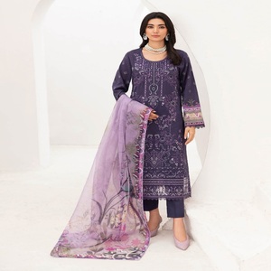 Ramsha Vol MASHAAL-11 Maxi robe lourde brodée pelouse trois pièces Punjabi costume pour les femmes pour Eid indien pakistanais Salwar robe - Product Image 5