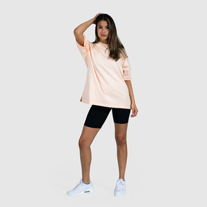 เสื้อยืดคอตตอนโอเวอร์ไซส์สำหรับผู้หญิงแบรนด์ส่วนตัว คุณภาพสูง เสื้อยืดโอเวอร์ไซส์ทรงหลวมพื้นฐานสำหรับผู้หญิง ผู้จำหน่าย - Product Image 4