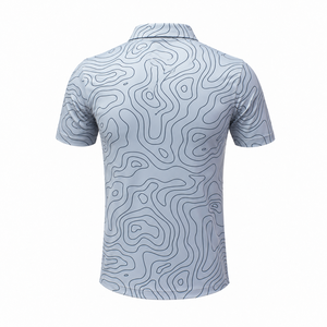 Polo de Golf de Manga Corta para Hombre de Alto Rendimiento, Patrón Geométrico, Tejido de Poliéster de Secado Rápido, Ropa Deportiva Informal con Logotipo - Product Image 3