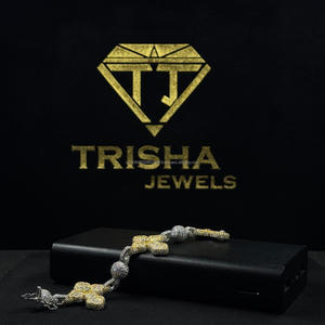 Elegant Clover Link <b>Bracelet</b> With VVS Lab Grown Diamonds <b>Solid</b> 925 Sterling <b>Silver</b> Luxury Gift By Trisha Jewels - Product Image 1