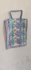 Bolsas de transporte baratas al por mayor bolsas de hombro para mujer bolsas estampadas de algodón indio bolsas de precio barato de algodón indio impresas - Product Image 5