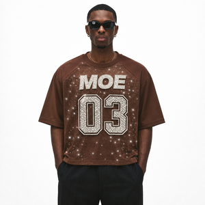 Hip Hop Jersey Custom Rhinestone Mesh American Football Jersey Oversized Streetwear 100% <b>Polyester</b> Team Uniform OEM Bulk <b>Tshirt</b> - Product Image 4