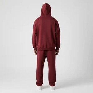 Ensemble de survêtement pour hommes en coton épais 100 %, avec sweat à capuche et pantalon de jogging, imprimé strass, style vintage, collection hiver - Product Image 2