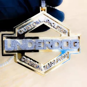 Hexagone Shape Custom Name Letter <b>Pendant</b> 925 Silver <b>Solid</b> <b>Gold</b> Plated Iced Out <b>Pendant</b> Fashion Rapper Bling <b>Pendant</b> For Men's - Product Image 4
