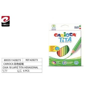 Matite Colorate 18 Colori Scatola Esagonale Forniture per Disegno Artistico - Product Image 1