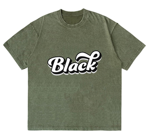 เสื้อยืดคอตตอนโอเวอร์ไซส์ทรงหลวม แขนสั้น คอกลม สไตล์ลำลอง สตรีทแวร์ ผ้าเจอร์ซีย์ถัก ล้างสีแบบแอซิด พิมพ์ลายซิลค์สกรีน - Product Image 4