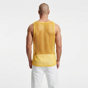 Camiseta sin mangas de malla transparente para hombre, cuello cuadrado, informal, ligera, sexy, para la playa - Product Image 6