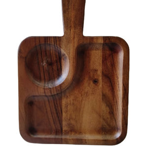 Magnifiques plateaux de service rectangulaires modernes en bois de luxe, planche à découper 37,50x16x2 cm, épaisse, avec poignée antidérapante, biodégradable - Product Image 1