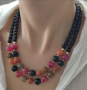 สร้อยคอทำมือประดับลูกปัดเรซิ่นทันสมัย ชุบโรเดียม จากอินเดีย สำหรับงานปาร์ตี้ มีจำหน่ายจำนวนมาก - Product Image 5