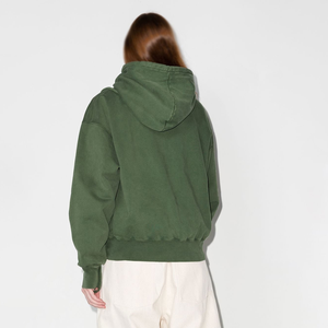 Sweat à capuche décontracté vert délavé pour homme, à manches longues, avec cordon de serrage, poche et poignets côtelés, logo personnalisé - Product Image 3