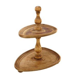Fabulous Brown 3 Tier Mango Wooden Cake Stand Tiered Cupcake Dessert Stand With Metal Handle For Kitchen & Dining Display - Product Image 5