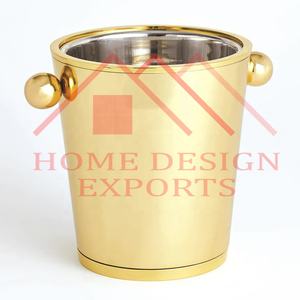 Stainless Steel Brass Plating <b>Champagne</b> Ice <b>Bucket</b> with Stand on Marble Base for Bar Party Decor/Beverage Wine Cooler with Stand - Product Image 3