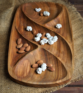 Wood Dry Fruit Tray Decorative Platter Round Wood Dry Fruits Platter For Dining Table Minimalist Design Fruit And Nut Display - Product Image 5