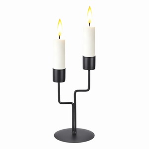 Modern <b>Black</b> Iron <b>Candlestick</b> <b>Holder</b> 7.3inch Durable Home Decoration - Product Image 2