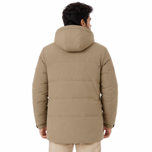 Heavyweight Padded Parka Streetwear Outerwear Custom <b>Men</b> Hooded Insulated Winter Jacket Oversized Zip Up <b>Men's</b> Jackets OEM Bulk - Product Image 2