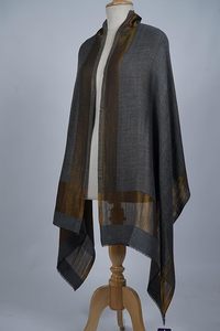 Estola Reversible de Lana Fina de Cachemira para Mujer con Borde Zari, Suave y Ligera, Chal de Diseño en Diferentes Colores, Moda de Lujo - Product Image 2