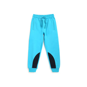Boys Blue Cotton Fleece Tracksuit With Black And <b>White</b> <b>Panel</b> For Children - Product Image 4
