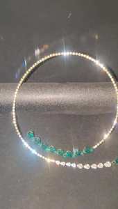 Collar de Lujo con Colgante de Esmeralda Verde Moissanita en Plata de Ley 925, Joyería de Boda para Mujer - Product Image 3