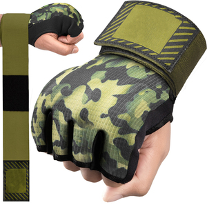 Half Finger Training Gloves Camouflage Green Nylon Velcro Wrist Closure Unisex for Martial Arts and Boxing Inner Gloves - Product Image 2