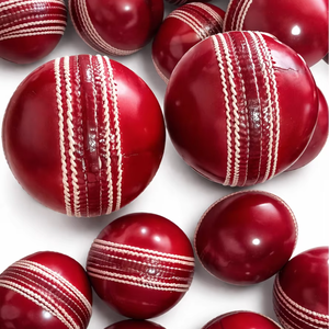 Pelota de críquet de cuero auténtico roja, pelotas de críquet de cuero Mannu Sports Phantom. - Product Image 1