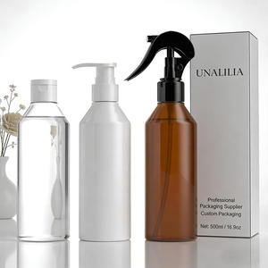 Wholesale 250ml 8oz PET Plastic Sloping-Shoulder Round <b>Pump</b> Sprayer <b>Bottle</b> for Lotion Skincare Cream Custom Cosmetic Packaging - Product Image 2