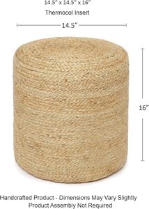 Pouf élégant en jacinthe d'eau naturelle tressée à la main 2026 pour la décoration intérieure et la assise – Qualité supérieure - Product Image 4