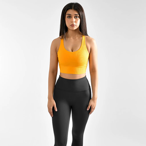 Soutien-gorge respirant en Spandex/Nylon pour femmes, idéal pour la gym, le fitness, le yoga, la course à pied, avec logo personnalisé, maintien élevé et coussinets amovibles - Product Image 5