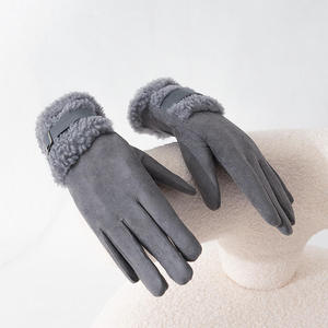 Women's <b>Sheepskin</b> Winter <b>Gloves</b> with Faux Fur Lining Thermal Wrist Length for Outdoor Use For <b>Men</b> - Product Image 5