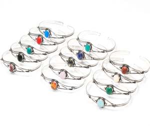 Best Selling Pretty Fine Handmade Brass Silver Plated Women's Aura Line Bangle <b>Bracelet</b> Statement <b>Boho</b> Jewelry At Best Price - Product Image 1