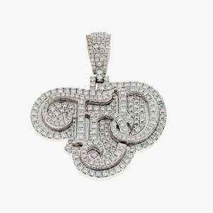 Pendentif personnalisé en moissanite avec initiale |   Pendentif Alphabet Personnalisé |   Bijoux en argent 925 certifiés GRA, couleur D, qualité VVS1, style hip-hop - Product Image 2
