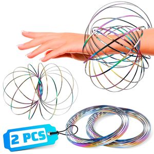 2 Pcs 5.1\" Flow <b>Ring</b> <b>Spinner</b> Fidget <b>Spinners</b> Color-Changing Arm Toy with Smooth Surface - Product Image 1
