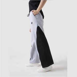 Pantalon de survêtement à empiècements de haute qualité - 100% coton molleton épais, coupe large - Product Image 4