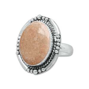 Anillos de Amazonita Melocotón Más Vendidos, con Engaste de Bisel, Plata de Ley 925, Minimalistas, Precio al por Mayor para Bodas - Product Image 5