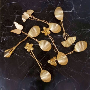 Nouvel ensemble de couverts au design classique avec manche en forme de branche d'arbre, en acier miroir plaqué or - Product Image 2