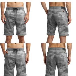 Vintage Washed Men's Shorts with <b>Abstract</b> Artistic Detailing Premium Casual Construction and Modern Style - Product Image 1