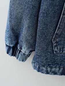 Veste en jean unisexe de haute qualité avec capuche, décontractée, boutonnée, pour l'automne et l'hiver, délavée, coupe-vent, col rabattu, manches classiques - Product Image 5