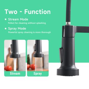 Rubinetto da Cucina Moderno Commerciale con Doccetta Estraibile Nero per Lavello, per Uso Commerciale e Domestico - Product Image 5