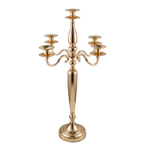 Elegance Black Powder Coated Metal 5-Arm Candelabra Centerpiece Candle Stand Bulk Wholesale for Event <b>Planners</b> - Product Image 5
