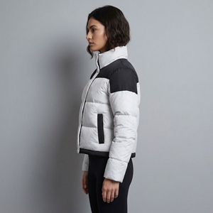 OEM Fashionable Warm Waterproof ladies Puffer Jacket <b>Women</b> Quilted <b>Coat</b> custom Embroidered logo stand collar Nylon ladies jacket - Product Image 3