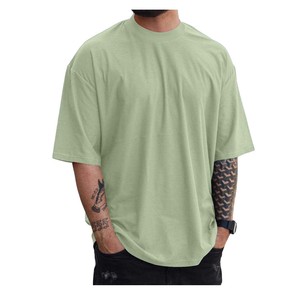 T-shirt unisexe surdimensionné en coton 100% 250g, épaules tombantes, impression sérigraphique, logo personnalisé, pour hommes - Product Image 5